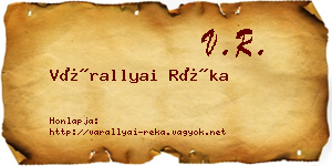 Várallyai Réka névjegykártya